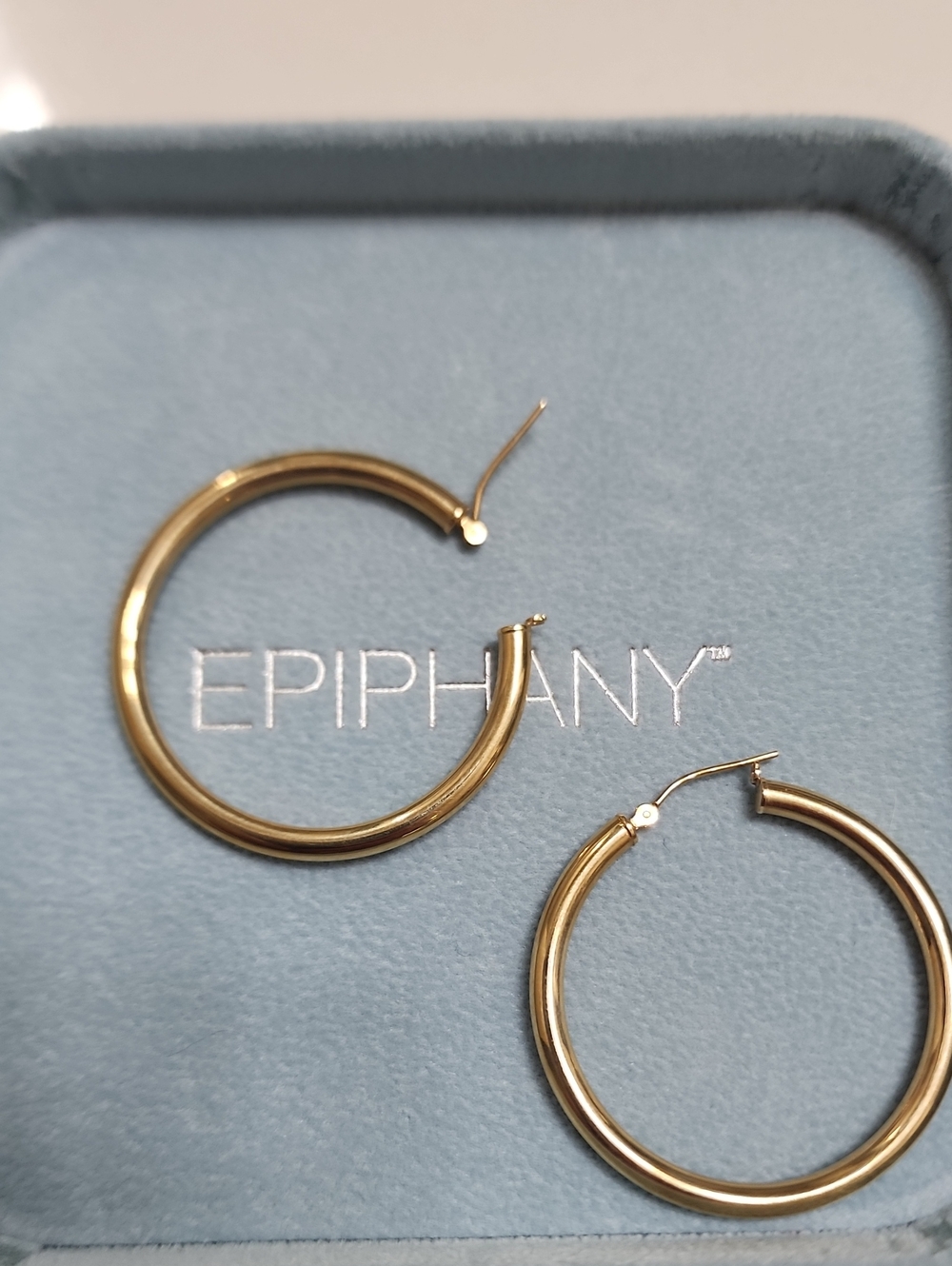 Piphany Gold Hoop Earrings - Polished Round Hoops